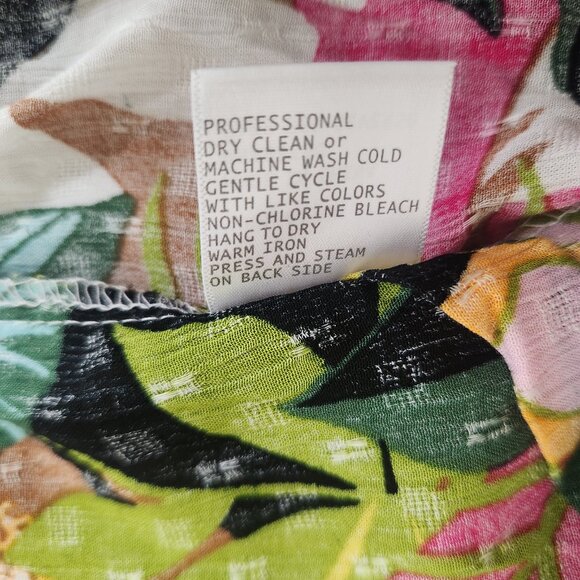 Rachel Roy Size S Colorful Floral Tropical Print Tie Hem Long Sleeve Top Blouse - Picture 10 of 10